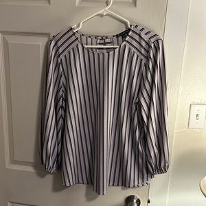Adrianna Papell long sleeve striped blouse